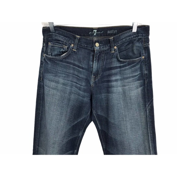 7 For All Mankind Men's Size 34 Austyn Blue Jeans - Picture 2 of 7